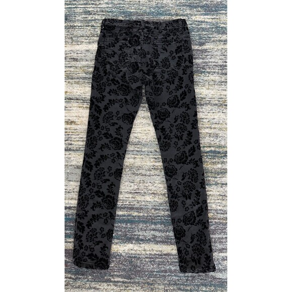 7 FOR ALL MANKIND GIRLS FLORAL FLOCKED SKINNY JEANS SZ 14 - Picture 2 of 6